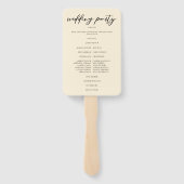 Éventail Programme de mariage à typographie simple et éléga (Dos)