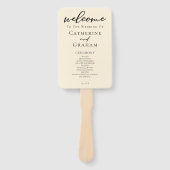 Éventail Programme de mariage à typographie simple et éléga (Devant)