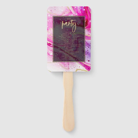 Éventail "programme de mariage abstrait moderne (Dos)