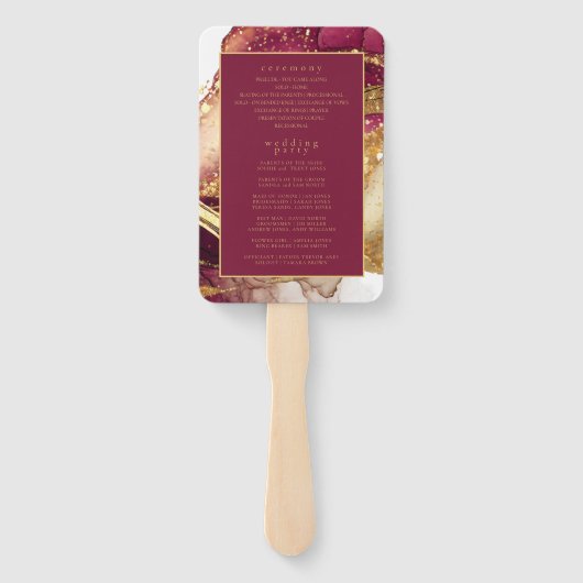 Éventail Programme de mariage Abstrait pour les mousseux Vi (Dos)