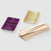 Éventail Programme de mariage abstrait violet et feuille d' (Non-assemblé)