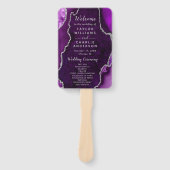 Éventail Programme de mariage Agate Violet et Argent (Devant)
