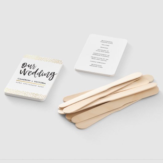 Éventail PROGRAMME DE MARIAGE AMATEUR élégant confetti en o (Non-assemblé)