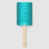 Éventail Programme de mariage Aqua et Roses Blanches (Dos)