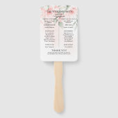 Éventail Programme de mariage | Aquarelle bleu rose floral (Dos)