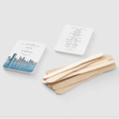 Éventail Programme de mariage aquarelle de la skyline de Mi (Non-assemblé)