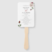 Éventail Programme de mariage | Aquarelle Dusty Blush Wine  (Devant)