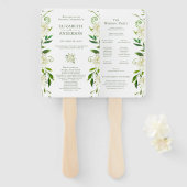 Éventail Programme de mariage aquarelle florale Hydrangea b (Devant et derrière)