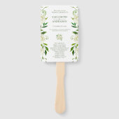 Éventail Programme de mariage aquarelle florale Hydrangea b (Devant)