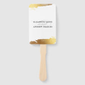 Éventail PROGRAMME DE MARIAGE arêtes dorées modernes de lux (Devant)