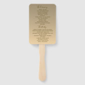 Éventail Programme de mariage argent et or (Dos)