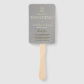 Éventail Programme de mariage argent et or (Devant)