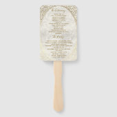 Éventail Programme de mariage Art Déco en or (Dos)