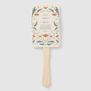 Éventail Programme de mariage Art Nouveau vintage