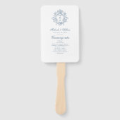 Éventail Programme de mariage au blason monogrammé Régence (Devant)