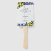 Éventail Programme de Mariage au citron en mosaïque méditer (Dos)