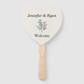 Éventail Programme de mariage au cœur floral d'eucalyptus é (Devant)