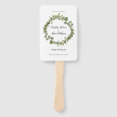 Éventail Programme de mariage au eucalyptus et verdure fore (Devant)