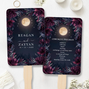 Éventail Programme de mariage au jardin de minuit sous la l