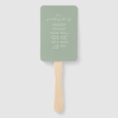 Éventail Programme de mariage au monogramme de crête feuill (Dos)