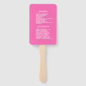 Éventail Programme de mariage au tequila Fiesta Mexicaine R (Dos)