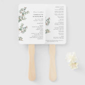 Éventail Programme de mariage aux eucalyptus (Devant et derrière)