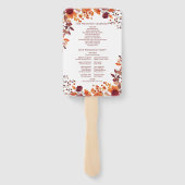 Éventail Programme de mariage aux feuilles automnales rusti (Dos)