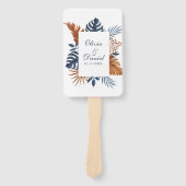 Éventail Programme de mariage aux feuilles de palmier Monst (Devant)