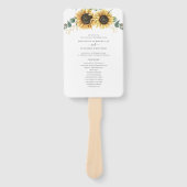 Éventail Programme de mariage aux feuilles de tournesol euc (Devant)