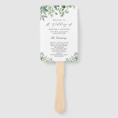 Éventail Programme de mariage aux feuilles d'eucalyptus élé (Devant)