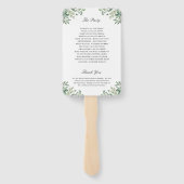 Éventail Programme de mariage aux feuilles d'eucalyptus élé (Dos)