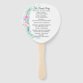 Éventail Programme de mariage aux fleurs pastel délicat (Dos)