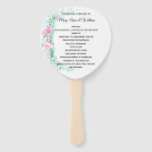 Éventail Programme de mariage aux fleurs pastel délicat (Devant)