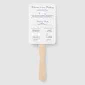 Éventail Programme de mariage aux fleurs sauvages bleues po (Dos)