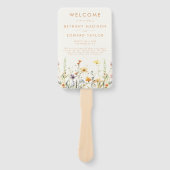Éventail Programme de mariage aux fleurs sauvages rustiques (Devant)