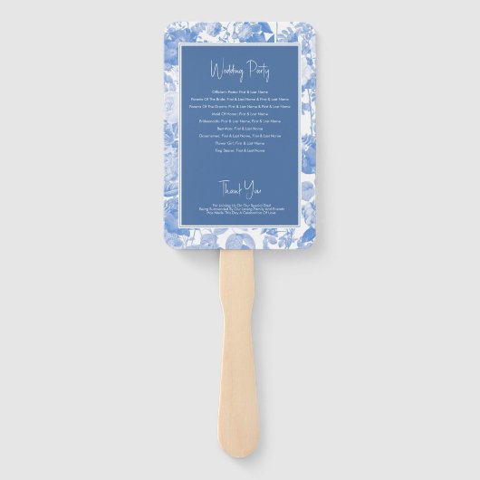 Éventail Programme de mariage aux florales botaniques à l'a (Dos)