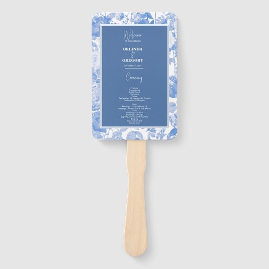 Éventail Programme de mariage aux florales botaniques à l'a (Devant)