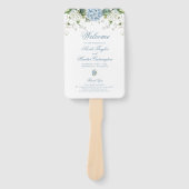 Éventail Programme de mariage aux Hortensias Bleus (Devant)