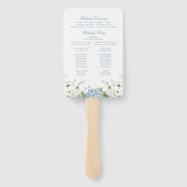 Éventail Programme de mariage aux Hortensias Bleus (Dos)