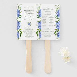 Éventail Programme de mariage aux Hortensias Bleus