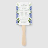 Éventail Programme de mariage aux Hortensias Bleus (Dos)