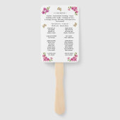 Éventail Programme de mariage aux orchidées violettes éléga (Dos)