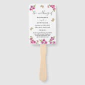 Éventail Programme de mariage aux orchidées violettes éléga (Devant)