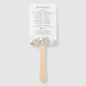 Éventail Programme de mariage aux palmiers tropicaux (Dos)