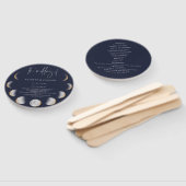 Éventail Programme de mariage aux phases de lune dorée (Non-assemblé)