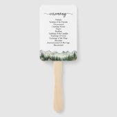 Éventail Programme de mariage aux Pins Montagnes Cérémonie (Dos)