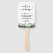 Éventail Programme de mariage aux Pins Montagnes Cérémonie (Devant)