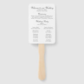 Éventail Programme de mariage aux roses de Bourgogne et her (Dos)