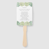 Éventail Programme de mariage aux succulents verts botaniqu (Devant)