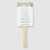 Éventail Programme de mariage aux succulents verts botaniqu (Dos)